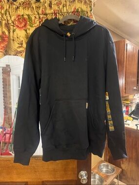 Carhartt Men’s Black Pullover Hooded Sweatshirt with Front Pocket